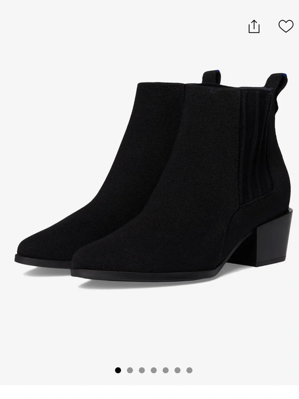 Rothy’s Western Black Women's Knit Block Heel Ankle Boots